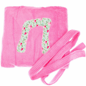 Ροζ παιδικό μπουρνούζι (2-14ετών) με μονόγραμμα floral - δώρα για βάπτιση, personalised, παιδικά ρούχα, βρεφικά ρούχα, πετσέτες, κορίτσι