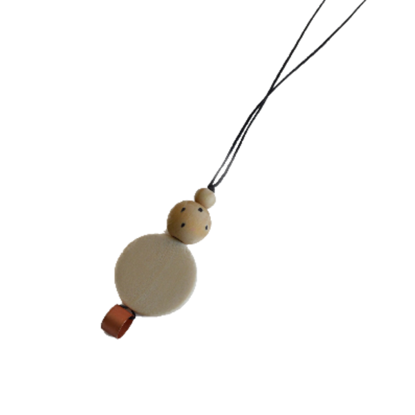 Wooden Necklace Pink Gold C - χάντρες