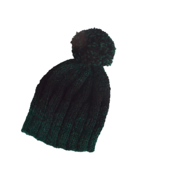 Unisex Δίχρωμος σκούφος - μαλλί, πλεκτό, χειμωνιάτικο, με φούντες, ακρυλικό, χειροποίητα, σκουφάκια - 2