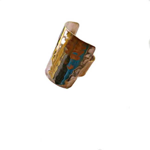 Σφυρίλατο χειροποίητο δαχτυλίδι σε ροζ χρυσό - επιχρυσωμένα, επάργυρα, boho, boho, μεγάλα, επιροδιωμένα, αυξομειούμενα