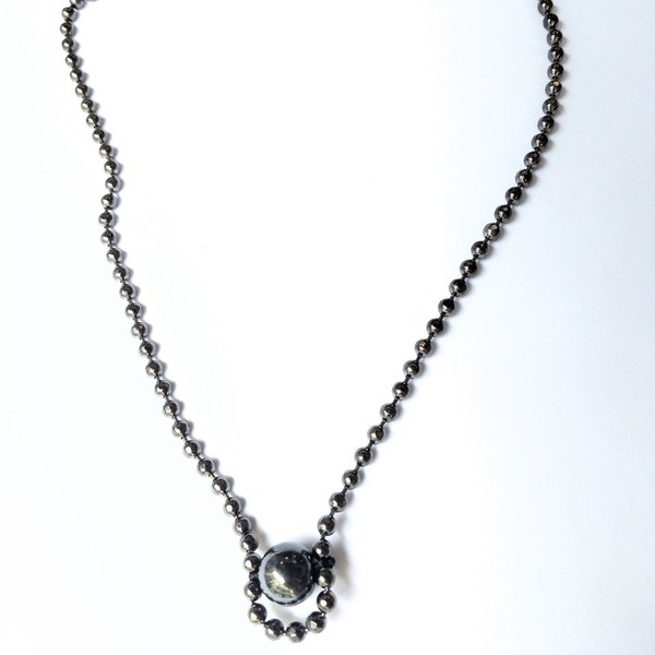 Minimal chic drop necklace - ημιπολύτιμες πέτρες, κοντά, μπρούντζος