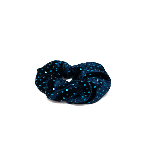 Scrunchies Σετ Λαδί / Μπλε - λαστιχάκια μαλλιών - 2
