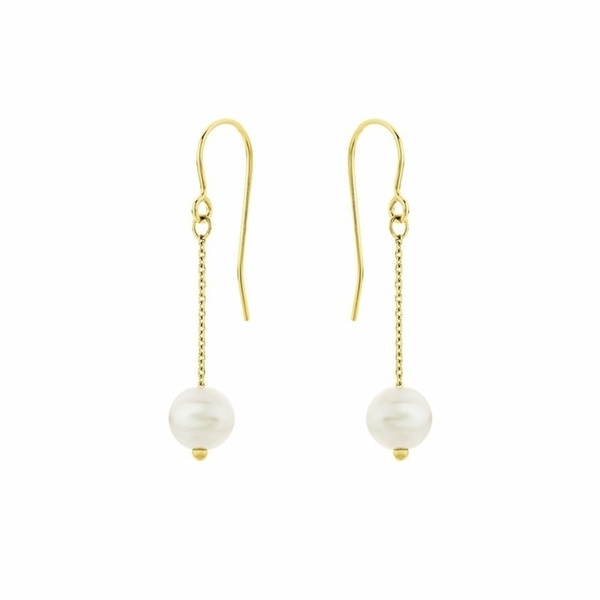 Chain /Pearl earrings - κρεμαστά, faux bijoux