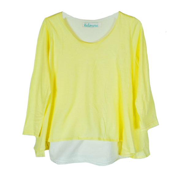 Μπλούζα διπλή παιδική κίτρινη - κορίτσι, casual, παιδικά ρούχα - 2