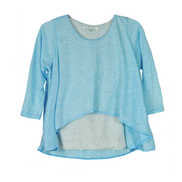 Μπλούζα διπλή παιδική γαλάζια - κορίτσι, casual, παιδικά ρούχα - 2