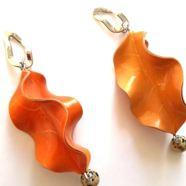 Polymer Clay Dangle Earrings - πηλός, μακριά, κρεμαστά - 3