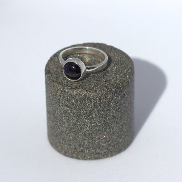 Ασημένιο δαχτυλίδι με πέτρα μπλε χρυσόλιθο . - ασήμι, ημιπολύτιμες πέτρες, boho, σταθερά - 2
