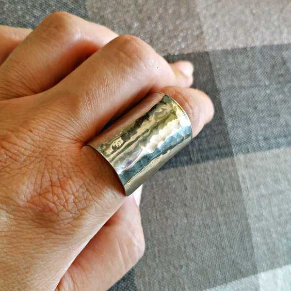 Σφυρίλατο χειροποίητο δαχτυλίδι σε ροζ χρυσό - επιχρυσωμένα, επάργυρα, boho, boho, μεγάλα, επιροδιωμένα, αυξομειούμενα - 4