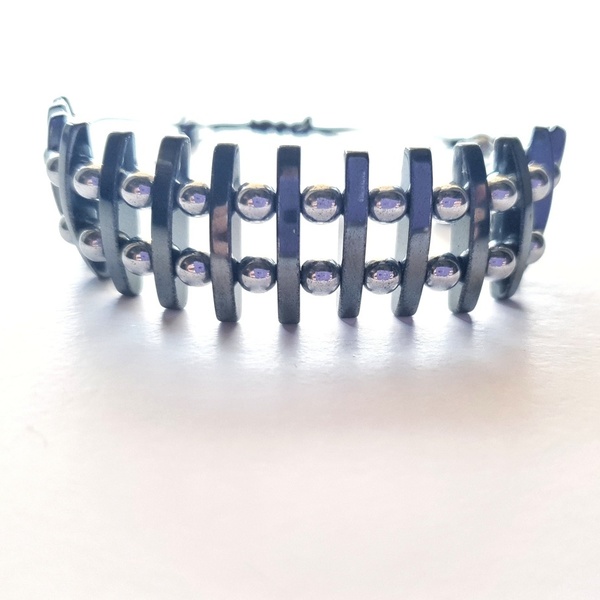 Hematite bracelet - επάργυρα, αυξομειούμενα - 2