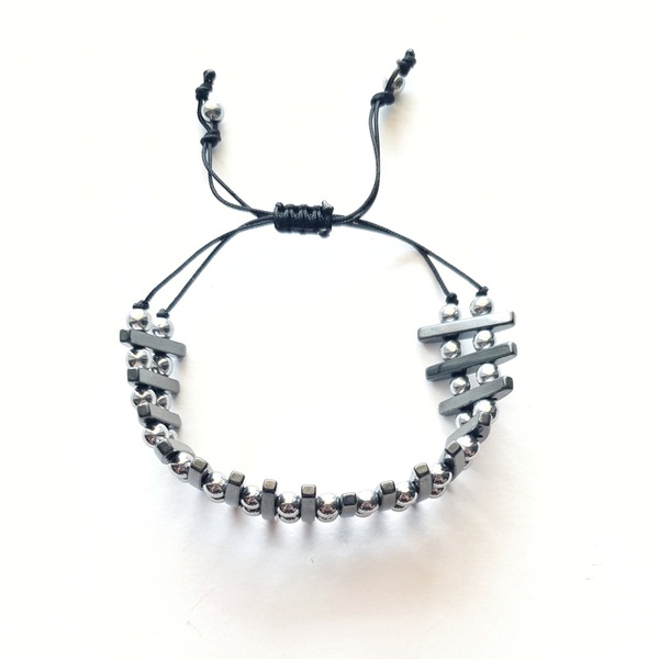 Hematite bracelet - επάργυρα, αυξομειούμενα - 3