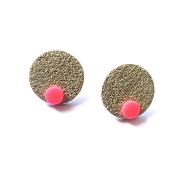 Polymer clay earrings - πηλός, γεωμετρικά σχέδια, καρφωτά