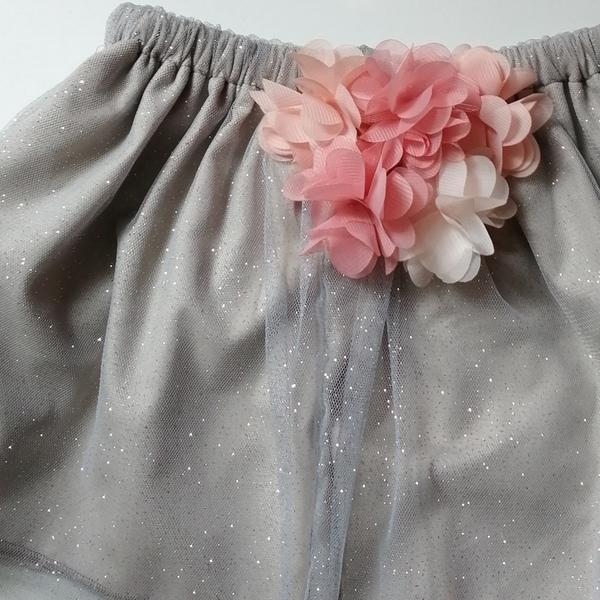 Τουλινη Φούστα με Glitter και Λουλουδια - κορίτσι, γκλίτερ, λουλούδια, 0-3 μηνών, παιδικά ρούχα, 1-2 ετών - 2