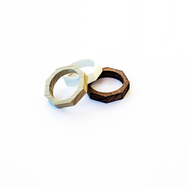 Μίνιμαλ χειροποίητο ξύλινο δαχτυλίδι Octagon ring - δαχτυλίδι, χειροποίητα, μικρά, ξύλινα κοσμήματα, Black Friday, φθηνά, φθηνά - 2