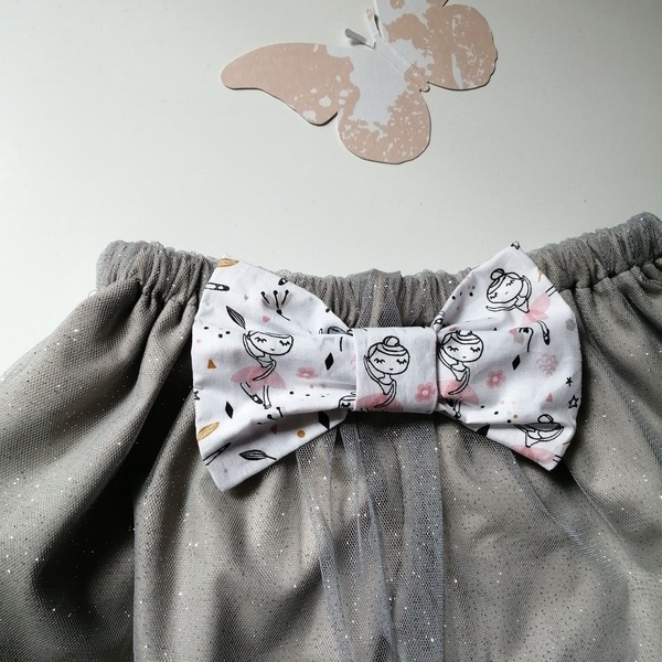 Τουλινη Φούστα με Glitter Γκρι Νέα - φιόγκος, κορίτσι, 0-3 μηνών, παιδικά ρούχα, 1-2 ετών - 3