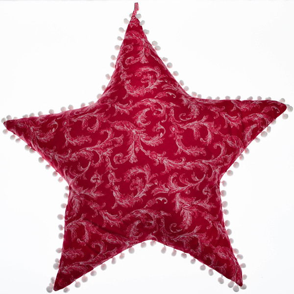 Καρό μαξιλάρι αστέρι - ύφασμα, αστέρι, καρό, διακοσμητικά, μαξιλάρια - 2