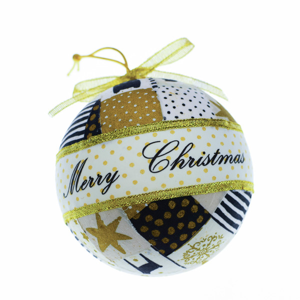 Χρυσή μπάλα "Merry Christmas" - διακόσμηση, χριστουγεννιάτικο δέντρο, στολίδια