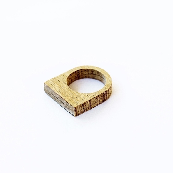 Μίνιμαλ χειροποίητο ξύλινο δαχτυλίδι Rectangle ring - χειροποίητα, μικρά, ξύλινα κοσμήματα, Black Friday, φθηνά