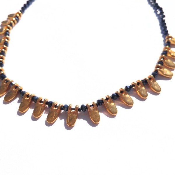 Queen necklace - επιχρυσωμένα, επάργυρα, χάντρες, κοντά, μπρούντζος - 4