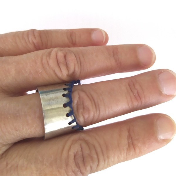 Δαχτυλίδι ασημένιο χειροποιητο - ασήμι, σταθερά, μεγάλα - 3