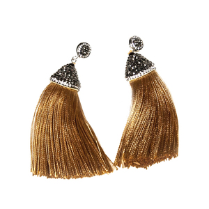 Glammy Earrings - με φούντες, ατσάλι, κρεμαστά, faux bijoux