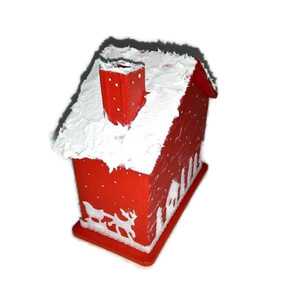 Ξύλινος κουμπαράς σε σχήμα σπιτάκι Μέγεθος 10,1x10x5,4 cm - ξύλο, σπίτι, χειροποίητα, κουμπαράδες, δώρα για παιδιά, διακοσμητικά, χριστουγεννιάτικα δώρα - 2