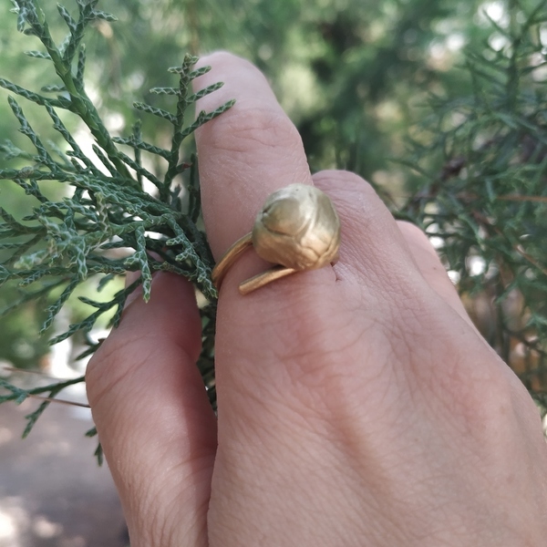 Μεγάλο χειροποίητο δαχτυλίδι - Σετ με ίδιο σεβαλιέ - επιχρυσωμένα, ορείχαλκος, μπρούντζος, μεγάλα, αυξομειούμενα, φθηνά - 2