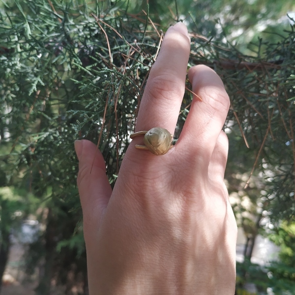 Μεγάλο χειροποίητο δαχτυλίδι - Σετ με ίδιο σεβαλιέ - επιχρυσωμένα, ορείχαλκος, μπρούντζος, μεγάλα, αυξομειούμενα, φθηνά - 4