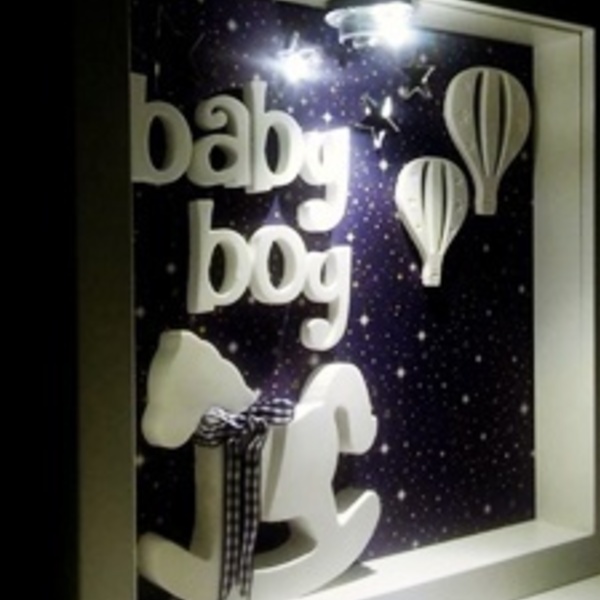 Καδράκι Φωτιστικό Baby Boy - πίνακες & κάδρα, δώρο, αγορίστικο, παιδικά φωτιστικά, παιδικά κάδρα - 2