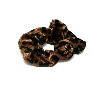 Scrunchy Velvet Leopard - βελούδο, λαστιχάκια μαλλιών
