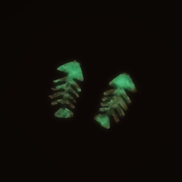 "Glow fishbone" φωσφορίζοντα σκουλαρίκια - κρεμαστά, φθηνά - 2