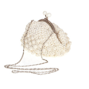 Πλεκτη Τσάντα Ασπρη - clutch, χιαστί, βραδινές, μικρές, φθηνές - 2