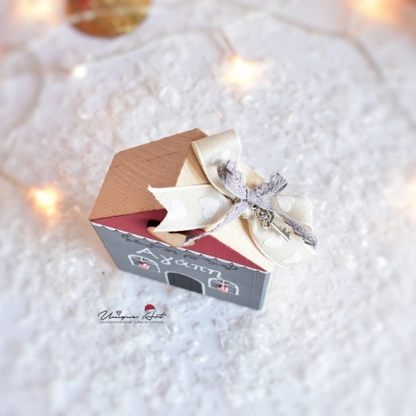 Σπιτάκι ξύλινο διακοσμητικό | Γούρια 2020| Αγάπη - τσιμέντο, σπιτάκι, χριστουγεννιάτικα δώρα, γούρια - 4