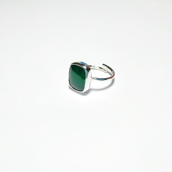 Ασημένιο δαχτυλίδι - Superior green - ασήμι, αχάτης, σφυρήλατο, αυξομειούμενα