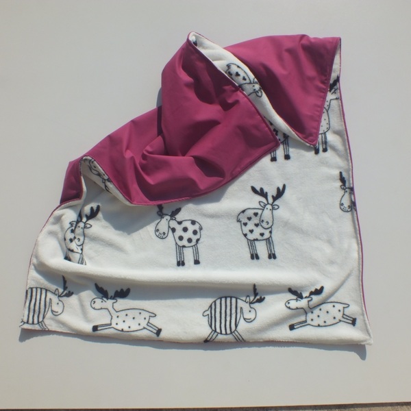 Βρεφική κουβέρτα αγκαλιάς "Ταρανδάκι" / No 1 - κορίτσι, χειροποίητα, δώρα για βάπτιση, δώρο γέννησης, κουβέρτες - 3