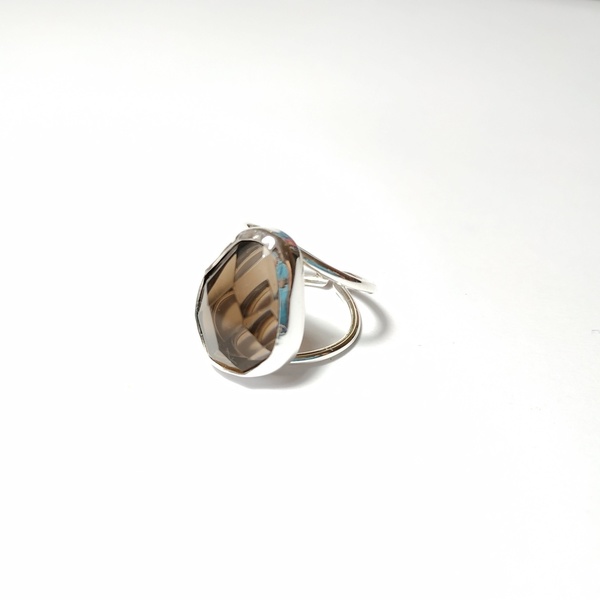 Ασημένιο δαχτυλίδι - Smoked quartz - ασήμι, ιδιαίτερο