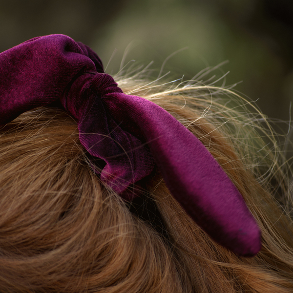 Scrunchy Bow Μπορντό - λαστιχάκι, λαστιχάκια μαλλιών - 4