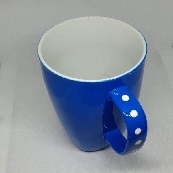 μπλε κούπα καφέ με λευκά σχέδια mandala - κούπες & φλυτζάνια - 3