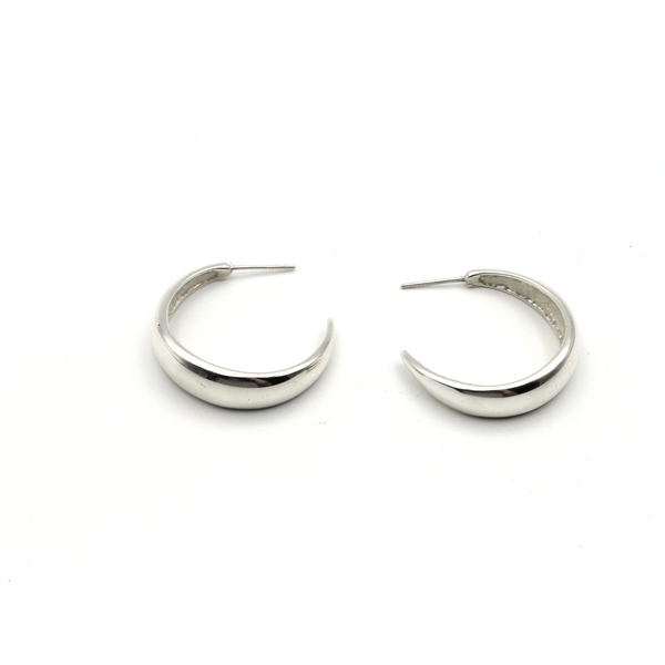 Irène Silver Hoops - ασήμι, κρίκοι, νυφικά - 3