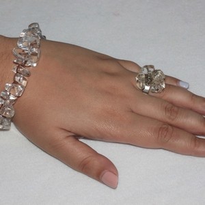 βραχιόλι και δαχτυλίδι με διαφανείς χάνδρες - χάντρες, σετ, σετ κοσμημάτων - 2