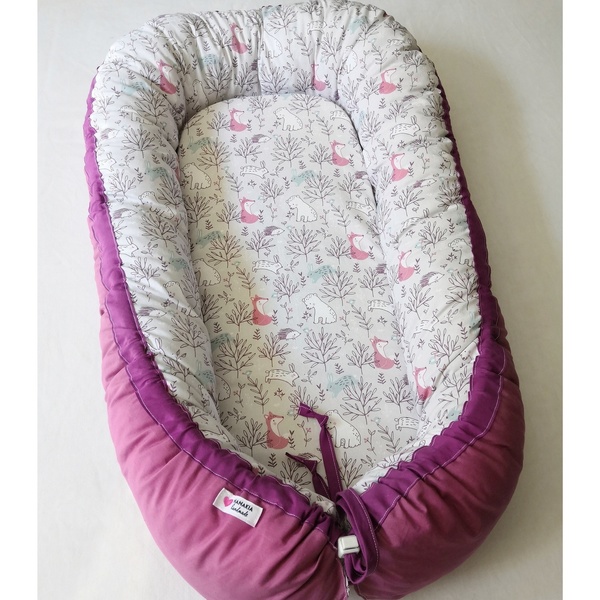 Φωλιά μωρού (baby nest) - κορίτσι, βρεφικά, μαξιλάρια, δώρο γέννησης - 2