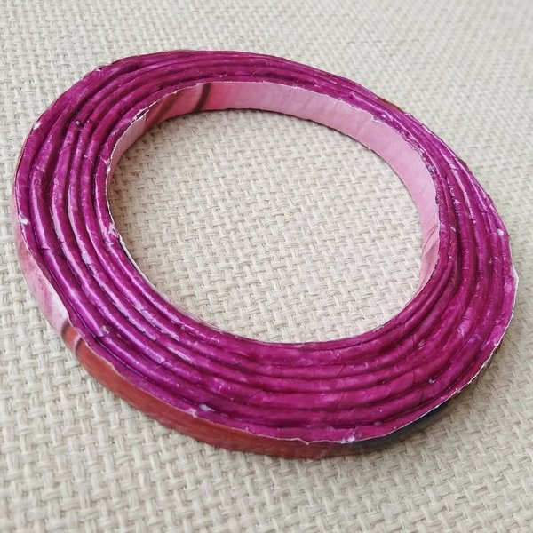 βραχιόλι μοβ ροζ bangle - χαρτί, σταθερά, φαρδιά, φθηνά - 2