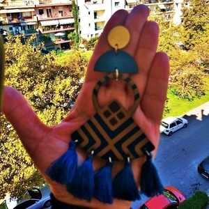 Πολύ Μακριά Ελαφριά Έθνικ Σκουλαρίκια με Ξύλινα Στοιχεία - με φούντες, μακριά, boho, κρεμαστά, μεγάλα - 3