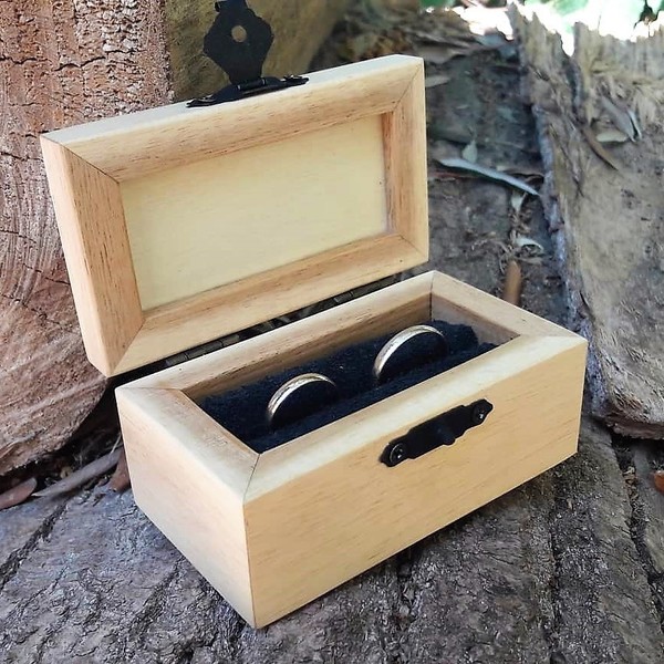 Χειροποίητο κουτί για βέρες από ξύλο και ρητίνη - εποξική ρητίνη, κοσμηματοθήκη - 2