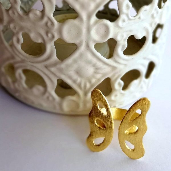 butterfly ring in gold - επιχρυσωμένα, πεταλούδα - 3