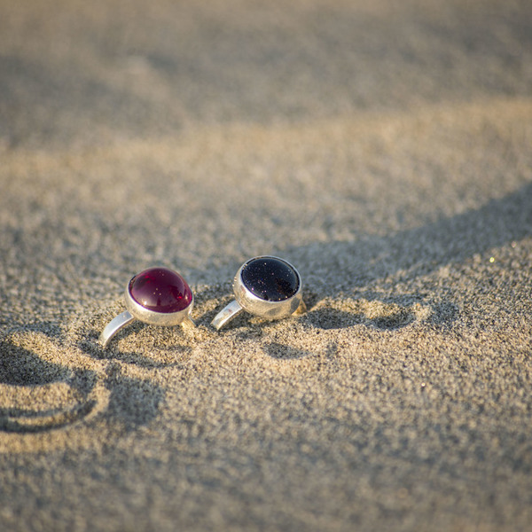 Ασημένιο δαχτυλίδι με κόκκινο συνθετικό ρουμπίνι - ασήμι, ημιπολύτιμες πέτρες, ημιπολύτιμες πέτρες, σταθερά - 3