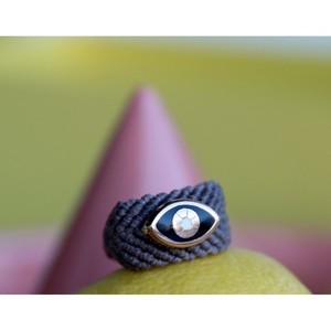 μακραμέ δαχτυλίδι eye ring - μακραμέ, αυξομειούμενα, φθηνά - 2