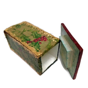 Χριστουγεννιατικα κουτια χειροποιητα απο ανακυκλωση συσκευων για γαλα και χαρτωνι 8x8x16cm - vintage, χαρτί, χειροποίητα, διακοσμητικά, χριστουγεννιάτικα δώρα, στολισμός τραπεζιού - 2