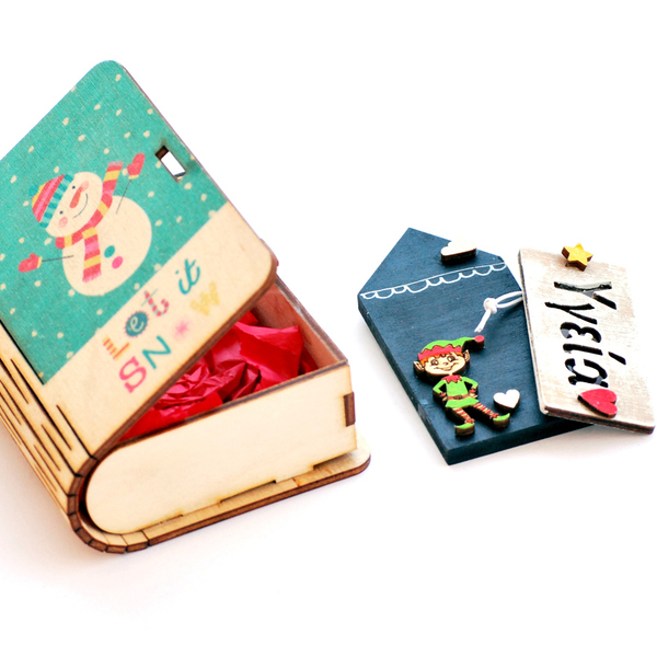 Χριστουγεννιάτικο κουτάκι με γουράκι και μαγνητάκι - δώρα για δασκάλες