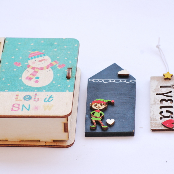 Χριστουγεννιάτικο κουτάκι με γουράκι και μαγνητάκι - δώρα για δασκάλες - 2