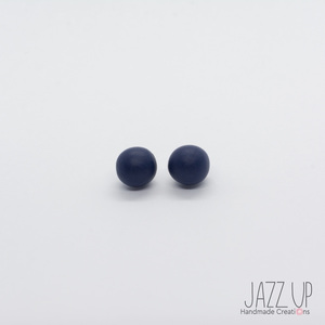 "Dots & Colors" - Μπλε καρφωτά σκουλαρίκια από πολυμερή πηλό - ασήμι 925, πηλός, minimal, καρφωτά, φθηνά - 3